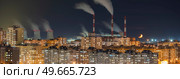 Thermal power plant in the city of Minsk. Belarus. Стоковое фото, агентство Ingram Publishing / Фотобанк Лори