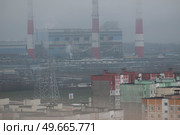 CHP minsk huge pipes with steam. Belarus. Стоковое фото, агентство Ingram Publishing / Фотобанк Лори