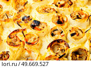 Vegetables baked with cheese in pita bread. Casserole. Close up. Food background, vegetable casserole. Стоковое фото, агентство Ingram Publishing / Фотобанк Лори