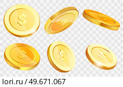 Isometric gold coins with dollar sign in various projections. Gold money cash symbol isolated on white background. Banking, business, financial operations for web apps infographics vector illustration. Isometric gold coins with dollar sign in various projections. Money cash symbol isolated on white. Стоковая иллюстрация, агентство Ingram Publishing / Фотобанк Лори