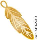 Gold leaf pendant vector icon. Costume jewelry or accessory cartoon vector icon isolated on white background. Floral pattern luxury decoration beautiful metal shape, medallion, fashion pendent. Gold leaf pendant vector icon. Costume jewelry or accessory icon isolated on white background. Стоковая иллюстрация, агентство Ingram Publishing / Фотобанк Лори