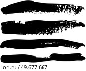 Set of different abstract shapes, smears and prints. Black design elements isolated on white background. Seamless pattern for creating style. Decoration template, brush strokes for design styling. Decoration template, brush strokes for design styling. Set of different abstract shapes, smears. Стоковая иллюстрация, агентство Ingram Publishing / Фотобанк Лори