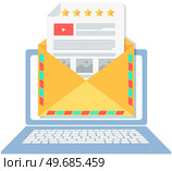 Incomming email with envelope on screen. Online service for chatting and mailing. Program for communication via Internet. Virtual mailbox with digital letter on display. Computer application with mail. Incomming email with envelope letter on screen. Online service for chatting and mailing via Internet. Стоковая иллюстрация, агентство Ingram Publishing / Фотобанк Лори