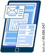 Information in newsletter in digital envelope. Online subscription for news, newspapers electronic publication for subscribers. Receives email via internet. File document data analysis. Unread message. Information in newsletter in digital envelope. Online subscription for news, newspapers, electronic publication. Стоковая иллюстрация, агентство Ingram Publishing / Фотобанк Лори