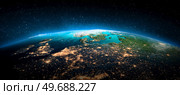 West Europe from space. Elements of this image furnished by NASA. 3d rendering. West Europe from space. Стоковое фото, агентство Ingram Publishing / Фотобанк Лори