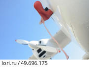 Closeup of catch on side of aircraft. Стоковое фото, агентство Ingram Publishing / Фотобанк Лори