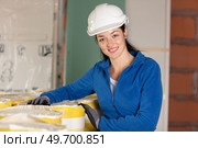 pleasant good looking female construction engineer. Стоковое фото, агентство Ingram Publishing / Фотобанк Лори