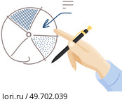 Data analysis, audit, project management, marketing research concept. Analytics for graphs and charts. Financial accounting and work with statistics concept. Business process diagram on paper sheet. Data analysis, audit, project management, marketing research concept. Analytics for graph and chart. Стоковая иллюстрация, агентство Ingram Publishing / Фотобанк Лори