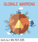 Climate change weather global greenhouse warming risks. Waste disposal, air and water pollution. Global warming, greenhouse gas emissions, deforestation. CO2 carbon dioxide emissions climate pollution. Climate change weather global greenhouse warming risks. Waste disposal, air and water pollution. Стоковая иллюстрация, агентство Ingram Publishing / Фотобанк Лори