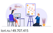 Company bankruptcy. Financial rescue, depressed businessman. Economic financial crisis, sinking business, loan payback money problem, people and economy recession falling arrow vector concept. Company bankruptcy. Financial rescue, depressed businessman. Economic problem, financial crisis. Стоковая иллюстрация, агентство Ingram Publishing / Фотобанк Лори
