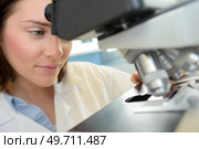 woman and high powered microscopes. Стоковое фото, агентство Ingram Publishing / Фотобанк Лори