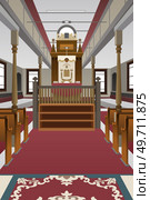 A vector illustration of Interior of a Synagogue . Стоковая иллюстрация, агентство Ingram Publishing / Фотобанк Лори