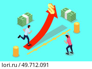 A vector illustration of Inflation Economy Business Finance Concept . Стоковая иллюстрация, агентство Ingram Publishing / Фотобанк Лори