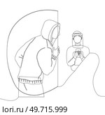 Spying, observing and sneaking. Vector illustration. Peeking person, subtle observer shielded from plain sight Spy, agent of shadows, constantly on watch Sneaking secret, hidden tales single line art. Spying, observing and sneaking. Characters peeping, cautious onlookers immersed in curiosity Looking out, cautionary. Стоковая иллюстрация, агентство Ingram Publishing / Фотобанк Лори
