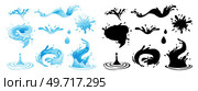 Water and juice splash liquide. Vector Illustration. A dripped droplet, delicate dancer in ballet of fluids A spill shape, unexpected art form from moment of chaos A water splash, celebration. Water and juice splash liquide. A dripped droplet, microscopic glimpse into world of fluids A spill shape, testament to. Стоковая иллюстрация, агентство Ingram Publishing / Фотобанк Лори