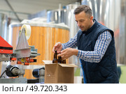 brewer at brewery factory. Стоковое фото, агентство Ingram Publishing / Фотобанк Лори