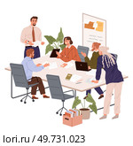 People office work. Vector illustration. Office workers interact with clients and customers to fulfill their needs A worker employee takes pride in their work and strives for excellence. People office work. People in office work under guidance of office manager who promotes teamwork Office workers actively. Стоковая иллюстрация, агентство Ingram Publishing / Фотобанк Лори