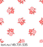 Sakura pattern vector illustration. The seamless design showcased intricate patterns and delicate hues blooming sakura flowers The flowery atmosphere created by sakura blossoms evoked sense harmony. Sakura pattern. The repeating sakura pattern symbolized never ending beauty nature. Стоковая иллюстрация, агентство Ingram Publishing / Фотобанк Лори