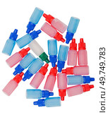 Несколько флаконов для инъекций на белом фоне. Several vials for injection on a white background. Стоковое фото, фотограф Татьяна Д / Фотобанк Лори