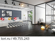 modern loft interior. 3d rendering design concept. modern loft interior. Стоковое фото, агентство Ingram Publishing / Фотобанк Лори