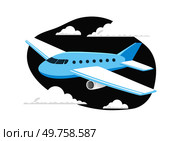 Jet Flying, vector illustration isolated. Стоковое AI-изображение, AI-художник Irina Kuchugurina/Gaudy / Фотобанк Лори