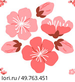 Sakura pattern vector illustration. The repeating pattern sakura blooms symbolized eternal bond between nature and humanity The infinite allure seamless background captivated imagination, transporting. Sakura pattern. The infinite beauty seamless background captivated viewers. Стоковая иллюстрация, агентство Ingram Publishing / Фотобанк Лори