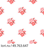 Sakura pattern vector illustration. The flowery atmosphere created by sakura blossoms enveloped space with sense serenity and tranquility The repeating pattern sakura blooms symbolized eternal bond. Sakura pattern. The repeating pattern sakura blooms symbolized eternal cycle nature. Стоковая иллюстрация, агентство Ingram Publishing / Фотобанк Лори