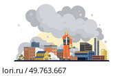 Air pollution vector illustration. Smog, insidious infiltrator, wraps its toxic tendrils around lungs our atmosphere The air pollution concept is puzzle, riddle threatening balance our ecology. Air pollution. Natures tears fall as we pollute air, lifeblood our fragile ecosystem. Стоковая иллюстрация, агентство Ingram Publishing / Фотобанк Лори