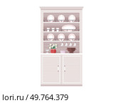 Kitchen furniture vector illustration. Durable and decorative, kitchen elements create comfortable cooking atmosphere Well-designed installations and kitchenware enhance aesthetics home Comfortable. Kitchen furniture. Culinary installations, like durable cookware, add charm to kitchen interior. Стоковая иллюстрация, агентство Ingram Publishing / Фотобанк Лори