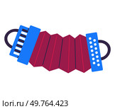 Musical instruments vector illustration. Experience symphonic magic as instruments blend into harmonious concert World Music Day celebrates diversity tunes from around globe. Blue accordion. Musical instruments. Instruments harmonize, creating melodic tapestry in world classical music. Blue accordion. Стоковая иллюстрация, агентство Ingram Publishing / Фотобанк Лори