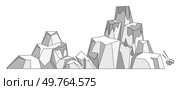 Glaciers vector illustration. The Antarctic wilderness, with its glacial expanse, is realm quiet beauty Snow-covered mountains and glaciers create breathtaking wintry panorama Glaciers metaphorically. Glaciers. Icebergs, like frozen sculptures, drift silently through icy waters. Стоковая иллюстрация, агентство Ingram Publishing / Фотобанк Лори
