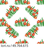 Flower pattern vector illustration. The flowery design evoked sense delicacy and femininity The flowered wallpaper created soothing and inviting atmosphere The flowering plants in garden created. Flower pattern. The continuous floral motif added visual interest to design. Стоковая иллюстрация, агентство Ingram Publishing / Фотобанк Лори