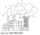 Factories vector illustration. Factories, engines progress, propel us forward with fuel technological ingenuity Industrialized zones, arenas advancement, host grand spectacle machinery in motion. Factories. Manufacturing is alchemy transforming raw materials into gold processed and engineered goods. Стоковая иллюстрация, агентство Ingram Publishing / Фотобанк Лори