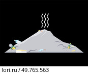 Waste pollution vector illustration. Reuse is effective solution to minimize waste and reduce pollution Hazardous waste requires special handling to prevent environmental contamination. Waste pollution. Hazardous waste requires proper disposal to prevent contamination environment. Стоковая иллюстрация, агентство Ingram Publishing / Фотобанк Лори