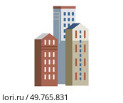 Skyscraper vector illustration. The front view skyscrapers highlights architectural diversity cities Multistorey structures shape environment, defining urban experience High-rise residential buildings. Skyscraper. Luxury homes nestled in skyscrapers redefine residential living standards. Стоковая иллюстрация, агентство Ingram Publishing / Фотобанк Лори