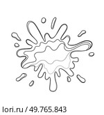 Water and juice splash liquide. One line stroke outline vector Illustration A water splash, momentary disruption in calmness of pond Fresh juice splashed, playful exhibit of refreshing beverage. Water and juice splash liquide. A water splash, striking exhibit of kinetic energy at play Fresh juice splashed, visual. Стоковая иллюстрация, агентство Ingram Publishing / Фотобанк Лори