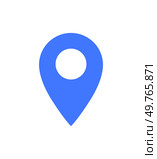 Simplified location pin icon, ideal for representing navigation, map markers, or geographical points. Perfect for use in digital maps, apps, or any tech design related to locations.. Location pin icon, representing navigation, map markers, or geographical points in a simplified design. Стоковая иллюстрация, агентство Ingram Publishing / Фотобанк Лори