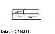 Minimalistic illustration of a stack of books, representing themes of education, knowledge, and academic learning. Ideal for educational materials, libraries, or academic contexts.. Stack of books icon symbolizing education, knowledge, or academic learning in a minimalistic design. Стоковая иллюстрация, агентство Ingram Publishing / Фотобанк Лори