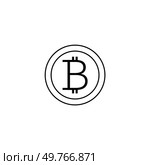A minimalist Bitcoin symbol representing cryptocurrency and digital financial transactions. Suitable for cryptocurrency, digital finance, blockchain, online payments, and financial technology.. Minimalist Bitcoin symbol representing cryptocurrency in digital financial transactions globally. Стоковая иллюстрация, агентство Ingram Publishing / Фотобанк Лори