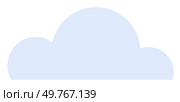 Pale blue cloud shape with rounded edges against a white background. Represents simplicity, tranquility, and minimalist design. Themes include weather, nature, sky, cloud computing, and clean design.. Light Blue Cloud Shape with Smooth Edges on a White Background. Стоковая иллюстрация, агентство Ingram Publishing / Фотобанк Лори