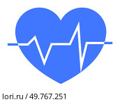 Blue heart icon with a pulse line running through, representing health, wellness, medical care, heart monitoring, and healthcare services. Great for medical, hospital, and health-related vectors.. Blue heart with pulse line symbolizing healthcare, wellness, medical care, and heart health monitoring. Стоковая иллюстрация, агентство Ingram Publishing / Фотобанк Лори