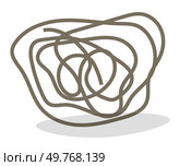 A series of brown, overlapping lines create a tangled, abstract shape with a shadow underneath. Ideal for abstract design, creativity, modern art, interior decoration, and minimalism. Simple and. Abstract Tangled Lines Forming an Organic Shape with a Subtle Shadow Below. Стоковая иллюстрация, агентство Ingram Publishing / Фотобанк Лори