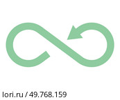 Infinity symbol icon with arrow. Concept of infinite, limitless and endless. Simple flat vector design element. Embracing limitless possibilities of infinity, symbol representing eternal opportunities. Infinity symbol icon with arrow. Concept of infinite, limitless and endless vector design element. Стоковая иллюстрация, агентство Ingram Publishing / Фотобанк Лори