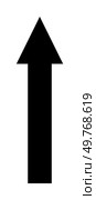 A single bold black arrow pointing upward on a white background. Ideal for navigation, progress, growth, upward mobility, and guidance themes. Minimalist, modern, vector style.. Upward Pointing Black Arrow - Direction, Progress, Navigation, Growth, and Guidance Themes. Стоковая иллюстрация, агентство Ingram Publishing / Фотобанк Лори