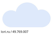 Soft, light blue cloud shape with curved edges in a flat, minimalist style. Ideal for weather, nature, sky, simplicity, and digital design themes. Clean and simple design, flat style.. Simple Cloud Shape in Light Blue - Perfect for Weather, Nature, and Minimalist Design Themes. Стоковая иллюстрация, агентство Ingram Publishing / Фотобанк Лори