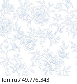 Graphic seamless pattern with flowers and birds. Illustration. Graphic seamless pattern with flowers and birds. . Стоковое фото, агентство Ingram Publishing / Фотобанк Лори
