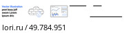 Brick wall with cloud and raindrop, bar and line graphs on screen. Ideal for data analysis, cloud computing, business strategy, financial reports, IT solutions, tech innovations. Landing page. Data Analytics and Cloud Computing with Graphs and Charts for Business Insights. Стоковая иллюстрация, агентство Ingram Publishing / Фотобанк Лори