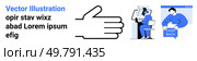 Large hand gesture, person using computer, someone holding cash back signage. Ideal for business, technology, communication, e-commerce, customer engagement, online support, financial services. Effective Hand Gesture and Computer User for Modern Business and E-commerce Promotions. Стоковая иллюстрация, агентство Ingram Publishing / Фотобанк Лори
