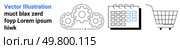 Gears representing process optimization, calendar showing scheduled tasks, shopping cart for e-commerce. Ideal for project management, productivity, planning, scheduling, e-commerce, retail. Gears, Calendar with highlighted days, and Shopping Cart for Productivity and E-commerce. Стоковая иллюстрация, агентство Ingram Publishing / Фотобанк Лори