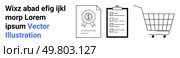 Certificate with dollar sign, checklist on clipboard, and shopping cart line art. Ideal for web design, e-commerce, online services, education, achievements, business, marketing. Banner for landing. Award Certificate, Checklist on Clipboard, and Shopping Cart Symbols for E-commerce and Online Services. Стоковая иллюстрация, агентство Ingram Publishing / Фотобанк Лори
